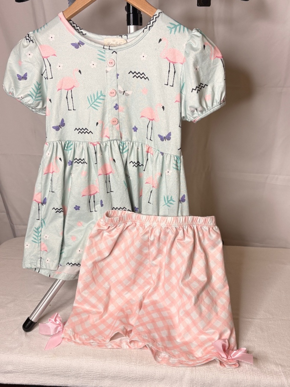 Marie Nicole Clothing Girls Flamingo/Summer Shorts Outfit Set 3XL